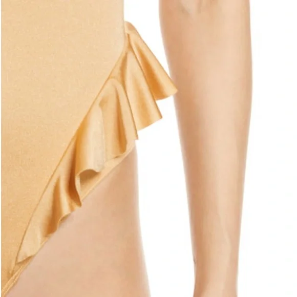 Something Navy Gold Cream One Piece Swimsuit - Picture 5 of 10